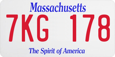 MA license plate 7KG178