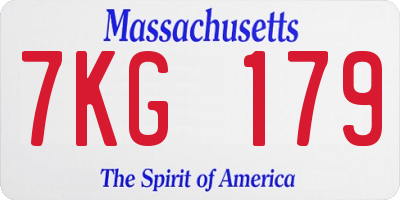 MA license plate 7KG179