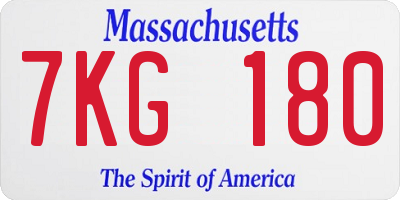 MA license plate 7KG180