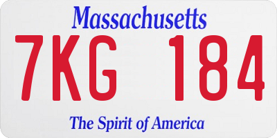 MA license plate 7KG184