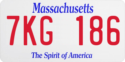 MA license plate 7KG186