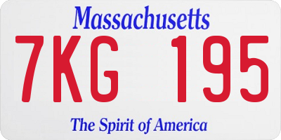 MA license plate 7KG195