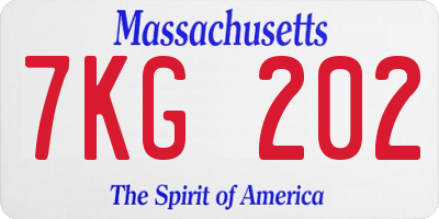 MA license plate 7KG202