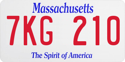 MA license plate 7KG210