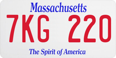 MA license plate 7KG220