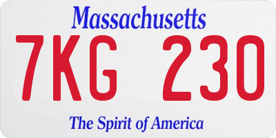 MA license plate 7KG230