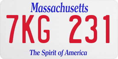 MA license plate 7KG231