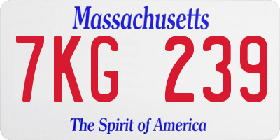 MA license plate 7KG239