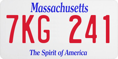 MA license plate 7KG241