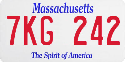 MA license plate 7KG242