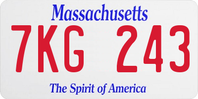 MA license plate 7KG243
