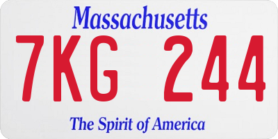 MA license plate 7KG244