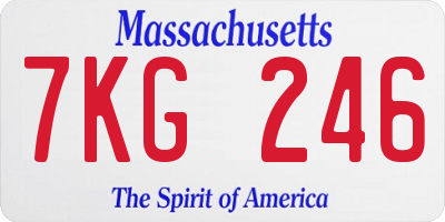 MA license plate 7KG246