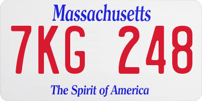 MA license plate 7KG248