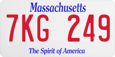 MA license plate 7KG249