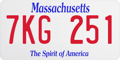 MA license plate 7KG251
