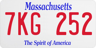 MA license plate 7KG252
