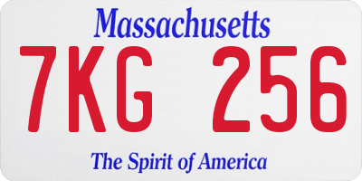 MA license plate 7KG256