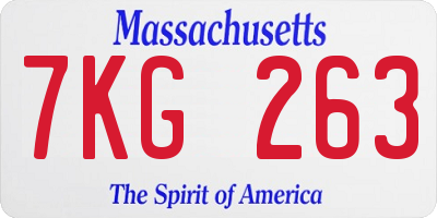 MA license plate 7KG263