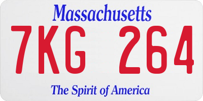 MA license plate 7KG264