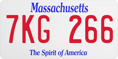 MA license plate 7KG266