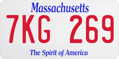 MA license plate 7KG269