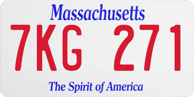MA license plate 7KG271