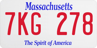 MA license plate 7KG278
