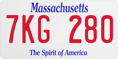 MA license plate 7KG280