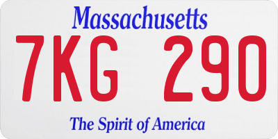 MA license plate 7KG290