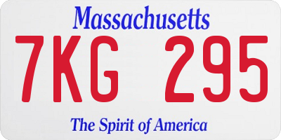 MA license plate 7KG295