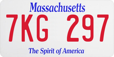MA license plate 7KG297