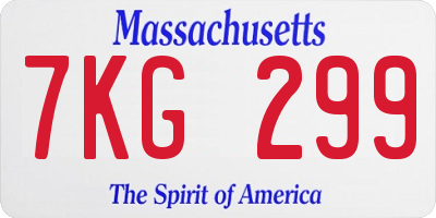 MA license plate 7KG299