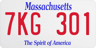 MA license plate 7KG301