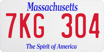 MA license plate 7KG304