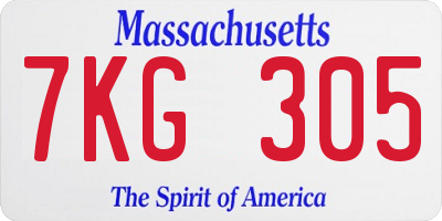 MA license plate 7KG305