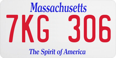 MA license plate 7KG306