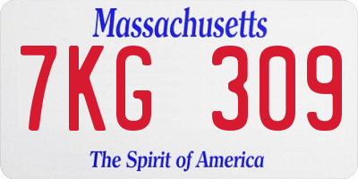 MA license plate 7KG309