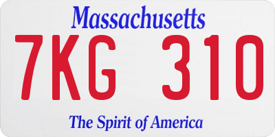 MA license plate 7KG310
