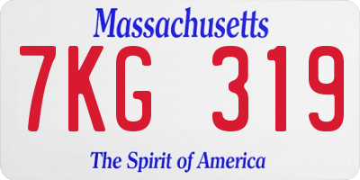 MA license plate 7KG319