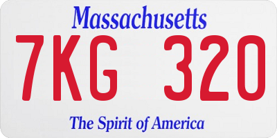 MA license plate 7KG320