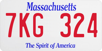 MA license plate 7KG324