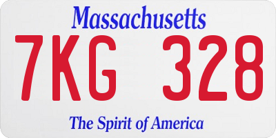 MA license plate 7KG328