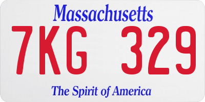 MA license plate 7KG329