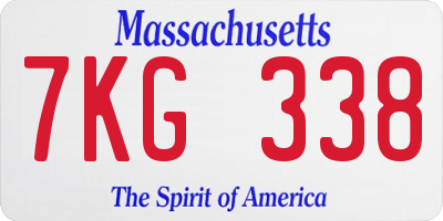 MA license plate 7KG338