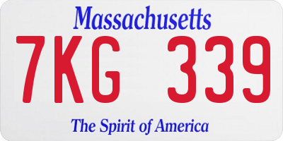 MA license plate 7KG339