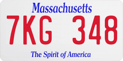 MA license plate 7KG348