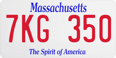 MA license plate 7KG350
