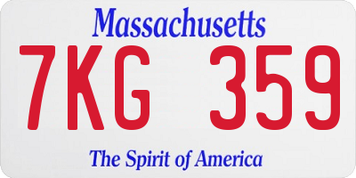 MA license plate 7KG359