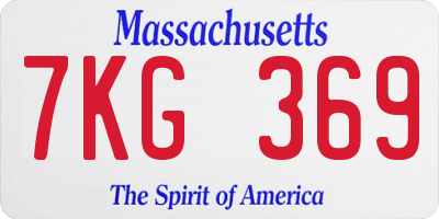MA license plate 7KG369
